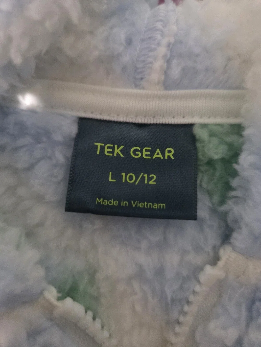 tek gear Cream, Light Blue & Green Sherpa Zip Hoodie